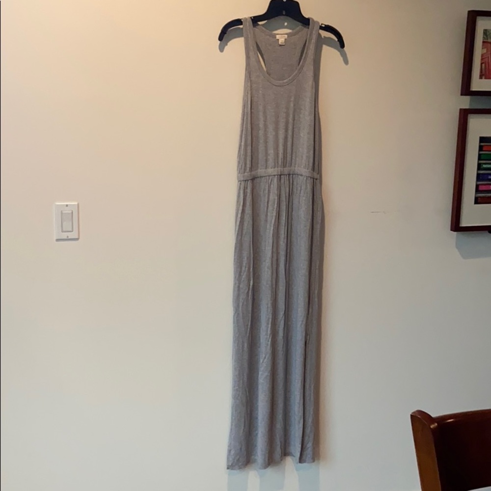 JCrew Gray racerback maxi dress. Size S.